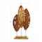 Brown Teak Wood Natural Leaves Sculpture, 23" x 12" x 5"